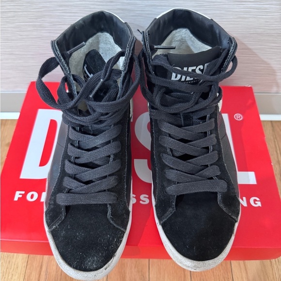 Diesel S-Leroji Mid W Womens Black Leather Lifestyle Sneakers Shoes In Sz. 7.5 - Picture 4 of 17